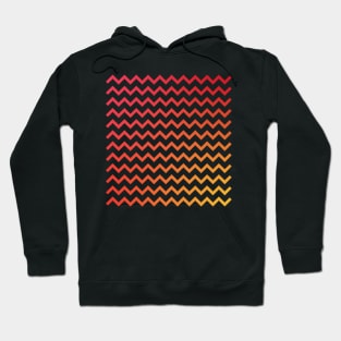 Chevron Stripes Warm Red Orange and Yellow Gradient Hoodie